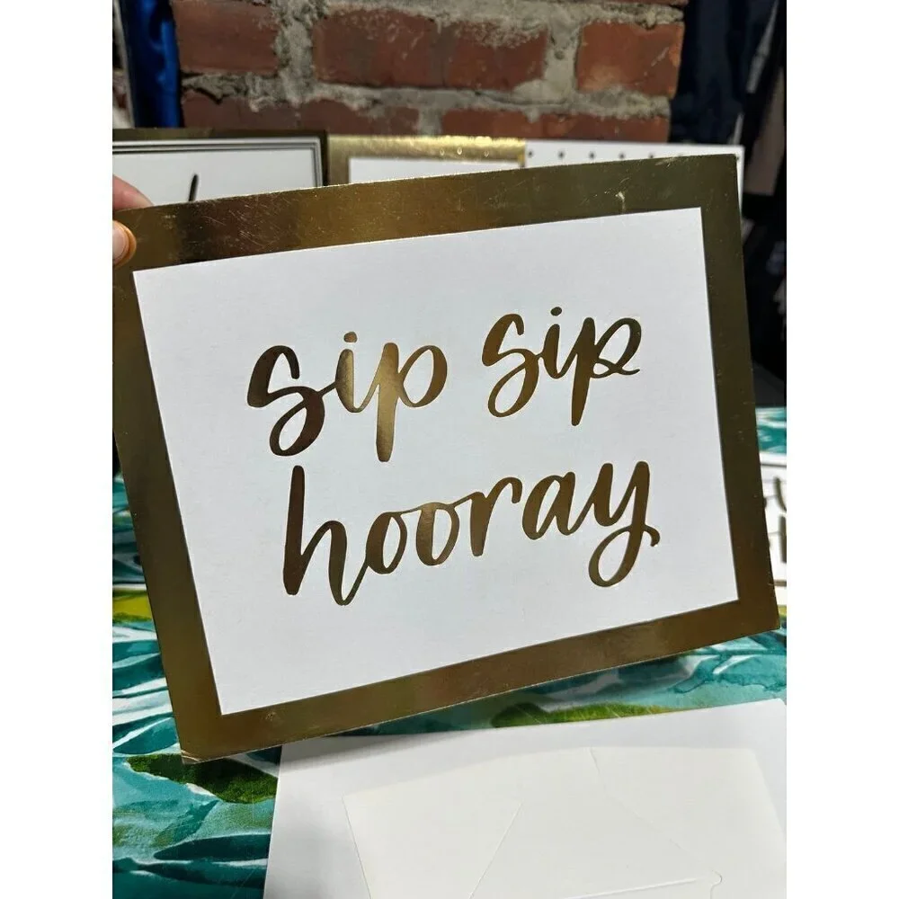7 Gold Cardboard Party signs